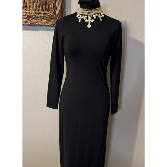 Women's Statement Necklace Cross Rhinestones Faux Pearls Goldtone NEW - Picture 4 of 8